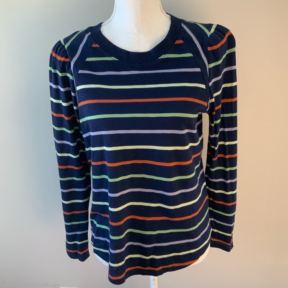 Veronica Beard Jeans Striped Long Sleeve Top